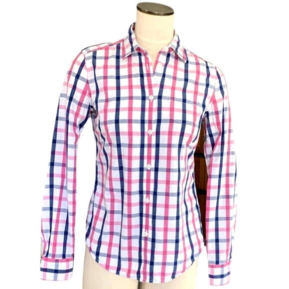 American Eagle Outfitters Sz 6 Plaid 100% Cotton Button Front Shirt 194K - Picture 2 of 6